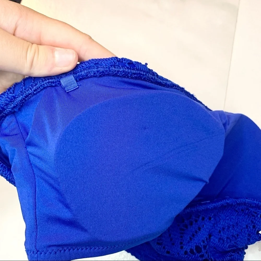 Aerie cobalt blue lace bandeau bikini top XS